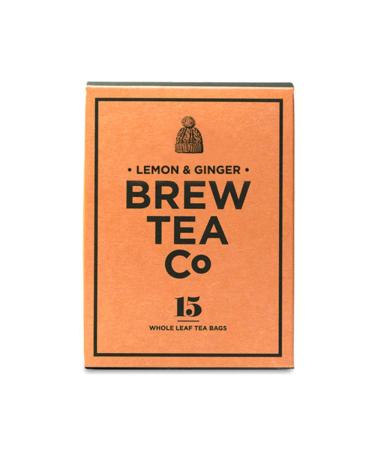 Brew Tea Co Lemon & Ginger Proper 15 Tea Bags 15 Count (Pack of 1)