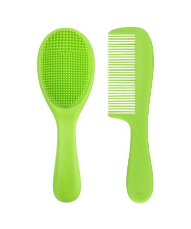 green sprouts Sprout Ware  Cradle Cap Brush + Comb Set Made from Plants and Silicone Cradle Cap Brush & Comb