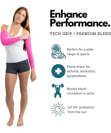 CompressionZ UV Protection Compression Arm Sleeves Pink XS for Men & Women - Buy Online on SooperMarket.com