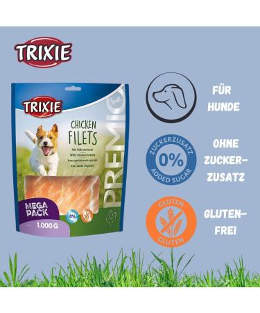 Trixie Hundeleckerli Premio Chicken Filets 1kg - Gluten-Free Grain-Free Dog Treats for Training & Rewards - Buy Online on SooperMarket.com