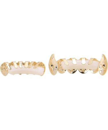 Gold Teeth Brace Set Hip Hop Punk Custom Fit Metal Teeth Decoration Jewelry Gold Teeth Grillz Oral Pain ReliefOral Care() - Buy Online on SooperMarket.com