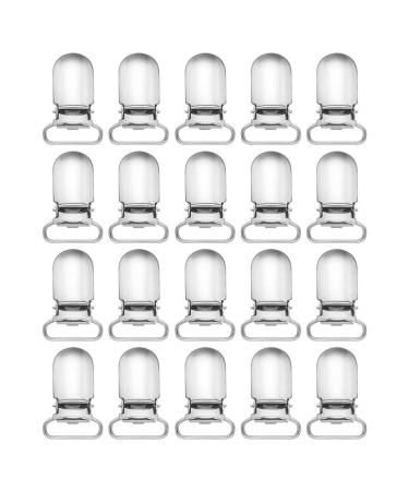 WINOMO Pacifier Suspender Clips Metal Strap Hooks Suspender Clips Pacifier Clips for DIY Children Holding Pacifier 20PCS