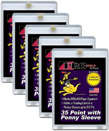 5-Count Pro-Mold 35pt. Magnetic One-Touch Card Holders Holds Sleeved Card MH35S