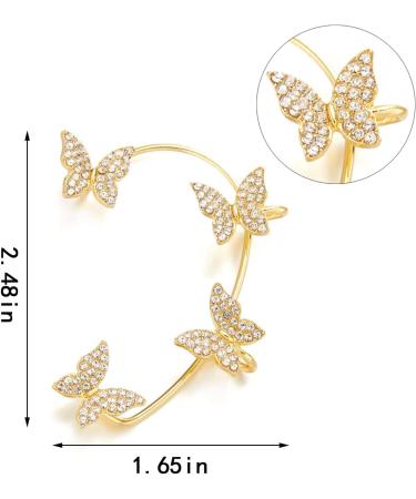 Beautification Magnetotherapy Body Detox Butterfly Earrings Non Piercing Magnetic Acupressure Slimming Earrings Butterfly Ear Cuffs Non Pierced Acupressure Slimm_ing Earrings for Women (2pcs-silver) - Buy Online on SooperMarket.com