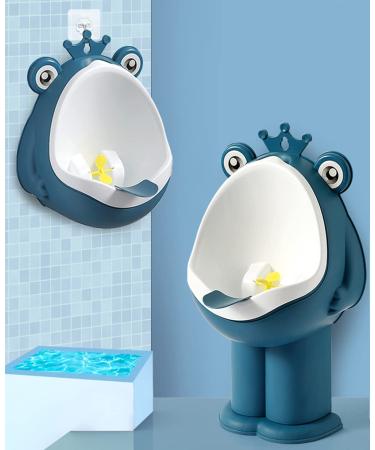 Frog Pee Training,Potty Training Urinal Children's Urinal Kids Toilet Child Standing Urinal Wall-Mounted Toilet for Boy Deep Blue