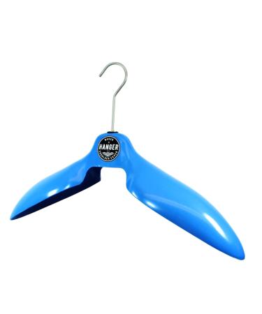 Parka Coat Hanger 'Shoulder Saver' by BAKER HANGER - USA Made - Huge Hanger Holds Arctic Parkas, Survival Gear, Ice Safety Suits, Race Suits, 6 Inch Hook (Blue)