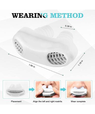 2-in-1 Anti Snoring Nose Air Purifier for Men and Women - Stop Snoring and Improve Sleep Quality with Nasal Vents Plugs Clip - CPAP Users Friendly (White) - Buy Online on SooperMarket.com