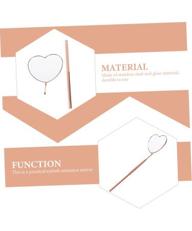 Eyelash Inspection Mirror - Heart Shape Eyelash Mirror for Extensions | Salon Makeup Magnifier (18.7x5.6x0.8cm) - Perfect for Lash Techs - Buy Online on SooperMarket.com