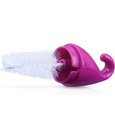 Nuby 2-Pack Bottle and Nipple Brush with Sponge Tip - Fuchsia/Purple (2 Count) - Buy Online on SooperMarket.com