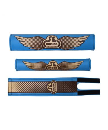 SE Racing Wing Logo Pad Set Vinyl Blue/Brown