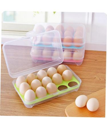 2pcs 10 Eggs Portable Refrigerator Clear Storage Bin with Lid Egg Holder Storage Box re-usable Green 24.5*10.5*7cm - Buy Online on SooperMarket.com
