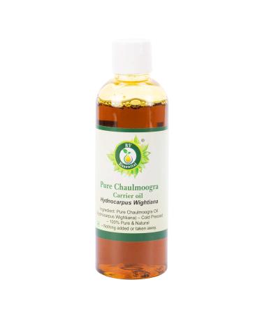 R V Essential Pure Chaulmoogra Carrier Oil 100ml (3.38oz)- Hydnocarpus Wightiana (100% Pure and Natural Cold Pressed)