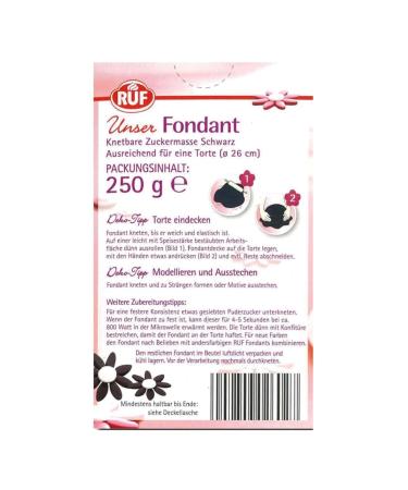 Ruf Fondant Black - Vegan Gluten-Free Modeling Fondant for Figures & Flowers | 250g & 4 Pack | International Shipping - Buy Online on SooperMarket.com
