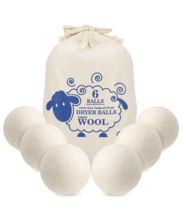 Partideal 6 Pack Wool Tumble Dryer Balls for Laundry Reduce Drying Time Wrinkles & Static Cling 100% New Zealand Sheep Wool Natural Organic Fabric Softener Handmade and Reusable 7cm 40g