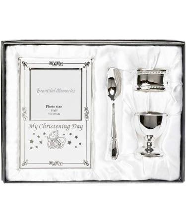 Silver Plated Christening Day Gift Set - 4-Piece in Presentation Box - Buy Online on SooperMarket.com
