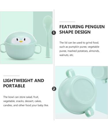 Tomaibaby 2 Sets Stainless Steel Baby Feeding Bowls with Spoons - Penguin Design for Infant Toddler Kids - Buy Online on SooperMarket.com