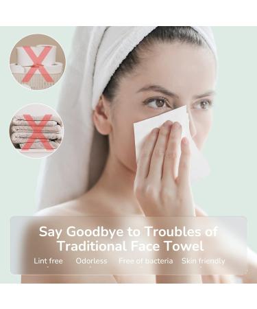 POMPOM LIFE Facial Cleansing Wipes Disposable Cotton Wet and Dry Wipes Biodegradable Face Wipes Large Soft 200 Pieces Cleaning Cloth Suitable for Sensitive Skin - Buy Online on SooperMarket.com