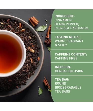 Handpick Masala Chai Tea Bags 100 Count - Strong & Aromatic Blend with Cinnamon, Pepper, Cloves & Cardamom - Premium Quality Round Bags - Eco-conscious Packaging - Buy Online on SooperMarket.com