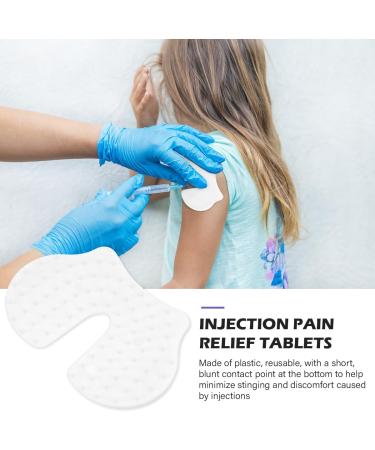 UPIQNG 4 Pcs Shot Pain Reducer Reusable Pain Relief Sheet Hurt Blocker Plastic Immunization Shooting Assist Shot Pain Blocks for Adults Kids White - Buy Online on SooperMarket.com