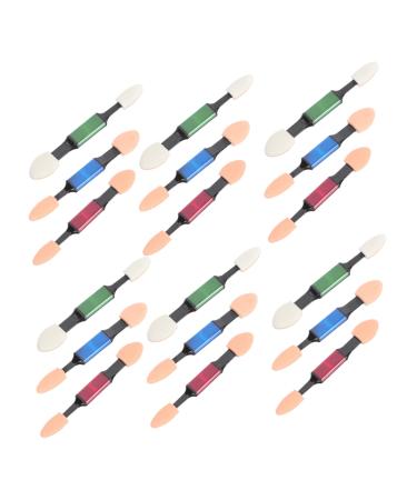 Healeved 30pcs Double Ended Eye Shadow Stick Eyeshadow Brush Eyeshadow Makeup Accessories Rod Aluminum