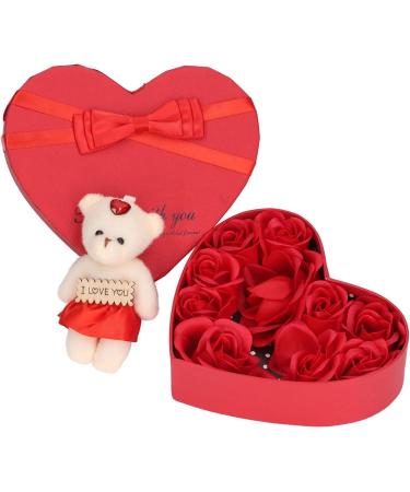 Soap Rose Gift Box Heartshaped Home Decorations Romantic Soft Bath Flower Soap for Valentine's Day Birthday Anniversary - Buy Online on SooperMarket.com