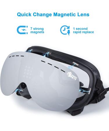 Ownpets Dog Goggles with Magnetic & Replaceable Lenses for UV, Wind, Dust, Snow Protection (Medium/Large Dogs) - Buy Online on SooperMarket.com