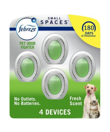 Febreze Small Spaces Air Freshener, Pet Friendly Air Fresheners Alternative for Home, Room Air Freshener, Fresh Scent, Room Deodorizer & Odor Fighter for Strong Odor (4 Count)