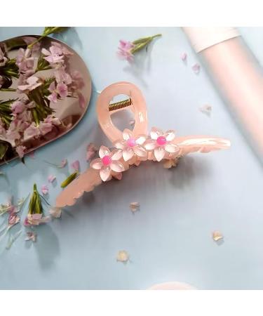 Crystal Flower Hair Barrettes Floral Rhinestone Claws Vintage Large Hair Clips Accessories for Women Girls (Pink) - Buy Online on SooperMarket.com
