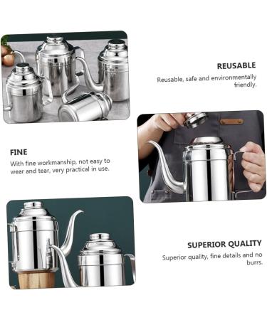 MAGICLULU Oil Can Gooseneck Kettle Olive Oil Decanter Soy Sauce Dispenser Containers Salad Oil Dispenser Bacon Container Olive Oil Jar Sturdy Vinegar Cruet Stainless Steel Storage Seasoning 13X6X6CM As Shown - Buy Online on SooperMarket.com