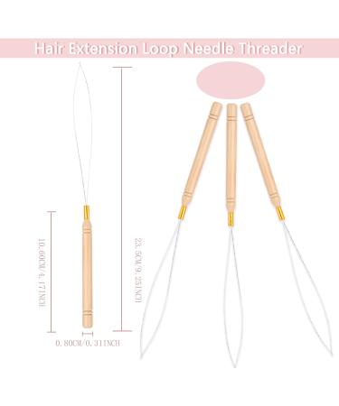 Vlasy 3PCS Hair Extension Loop Needle Threader Set - For Micro Loop, Nano Beads, Hair & Feather Extensions - Buy Online on SooperMarket.com