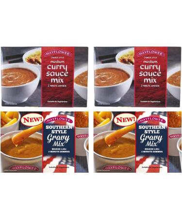 Curry Sauce Bundle Containing Mayflower Chinese Style Medium Sauce 255g x2 & Chinese Style Curry Extra Hot Sauce 255g x2 (4 Pack) - Buy Online on SooperMarket.com