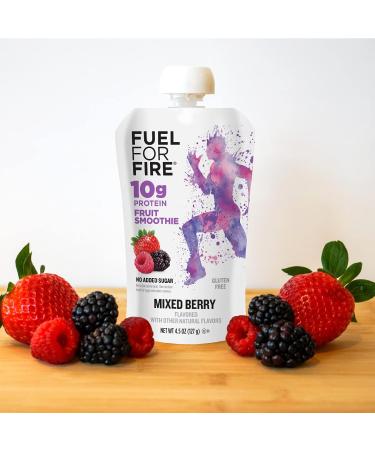 Fuel for Fire Mixed Berry Protein Smoothie Pouch (24-Pack) | Healthy Snack & Recovery | No Sugar Added | Dietitian Approved | Functional Fruit Smoothies | Gluten-Free & Kosher | 4.5oz Pouches - Buy Online on SooperMarket.com