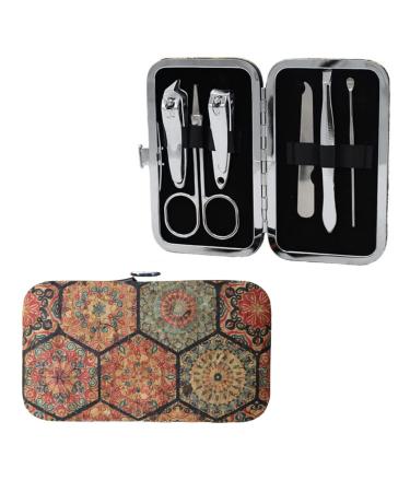 Cork Manicure Pedicure Kit 6 Pieces Stainless Steel Nail Scissors and Cuticle Tools Set with Cork Box