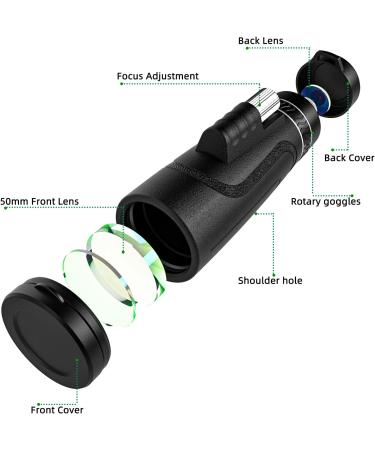 GRWANG 12X50 HD Monocular Telescope for Adults & Kids - Waterproof BAK4 Prism, Ideal for Bird Watching, Hunting & Camping - Includes Smartphone Adapter & Tripod - Perfect Outdoor Gift - Buy Online on SooperMarket.com