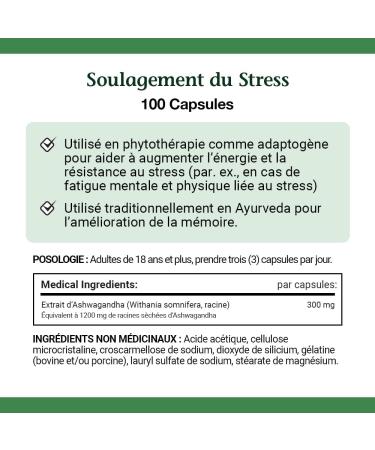 Nature's Bounty Stress Relief Ashwagandha 100 Capsules Help increase energy and resistance to stress - Buy Online on SooperMarket.com