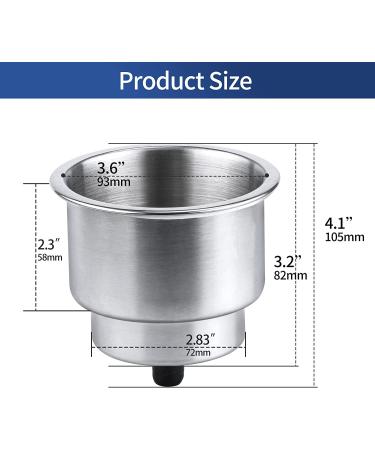 Marinebaby Stainless Steel Cup Drink Holder with Drain Marine Boat Rv Camper 2 - Buy Online on SooperMarket.com