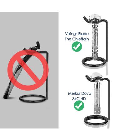 Linkidea Stainless Steel Safety Razor Stand & Brush Holder - Men's Deluxe Shaving Base (Black, 3.7 Height) - Buy Online on SooperMarket.com