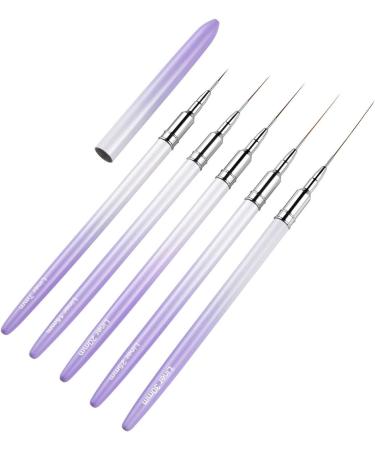 5Pcs Nail Art Liner Brushes Set Polish Painting Nail Design Brush Pen Set With Handle For Pulling Lines Nail Art Liner Brush Set With Cap Nail Art Liner Brushes Polish Painting - Buy Online on SooperMarket.com