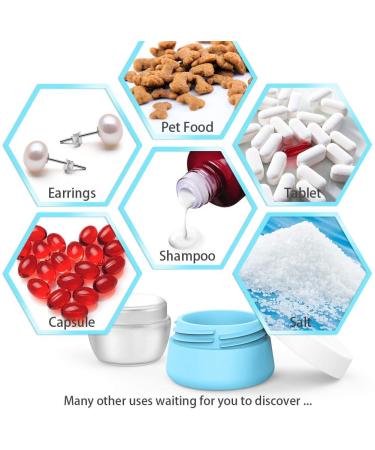 6 Pack Leakproof Silicone Travel Jars 0.67oz - Travel Size Containers for Toiletries - Hard Sealed Lids for Face, Hand, Body Cream - 6 Pieces - Buy Online on SooperMarket.com
