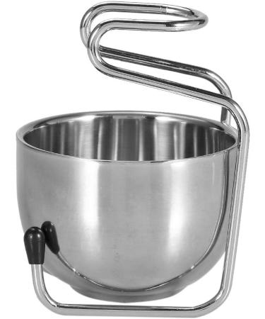 Premium 2 PCs Shaving Brush Stand Set - Stainless Steel Holder & Bowl Grooming Kit | Perfect Gift for Men - Buy Online on SooperMarket.com