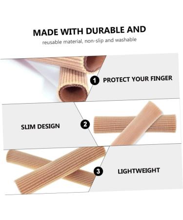 Healeved Gel Toe Separator & Thumb Protector Set - Elastic Wrap Bandages for Toe and Finger Support - Ribbed Sleeve Design - Flesh Color - 2pcs - Buy Online on SooperMarket.com