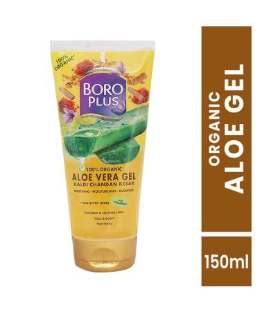 Boro Plus Aloe Vera Gel with Haldi Chandan & Kesar - 150ml | Hydrating Skincare for All Skin Types - Buy Online Internationally - Buy Online on SooperMarket.com