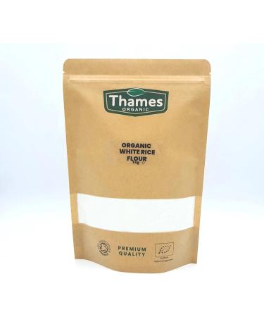 Thames Organic 1kg Organic White Rice Flour - Non-GMO Vegan | Additive-Free, Preservative-Free | Resealable Bag | 1000g (Pack of 1) - Buy Online on SooperMarket.com
