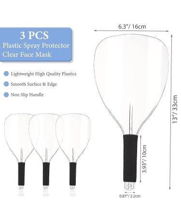 Noverlife 3PCS Barber Salon Face Shield with Sponge Handle - Reusable Clear Hair Spray Face Protector for Hairdressing & Makeup - Buy Online on SooperMarket.com