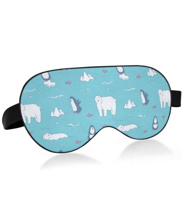 Haskirky Light Blocking Eye Mask Breathable and Adjustable Adult Men and Women Travel on Business Trips Yoga Meditation Light Smooth Comfortable Eye Mask Office Deep Sleep Goodies Penguins and Pola