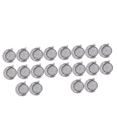 20 pcs Round Bezel Accessory with Pendants Trays Rotate Double-sided Pendant Trinket Keychain Alloy 2.5X2.5cmx2pcs As Shownx2pcs