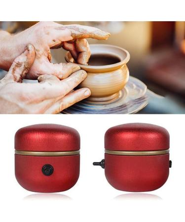 Mini Electric Pottery Wheel Machine | Adjustable Speed with Tray | Ideal for Kids, Beginners, and Ceramics Art | Red - Buy Online on SooperMarket.com