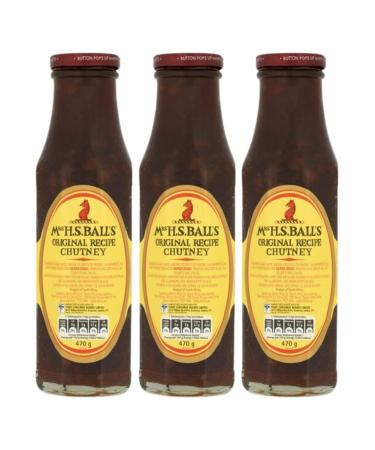 Mrs Balls Original Recipe Chutney 470g (3 Pack Bundle)