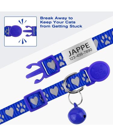 Buy Tagme Cat Neck Band 2-Pack - Reflective Safety Collar with Name & Address Shield for Cats & Puppies - Adjustable 18-28 cm - Navy Blue - Buy Online on SooperMarket.com