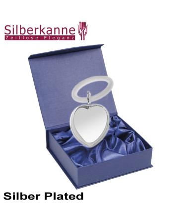 Premium Silver Plated Children's Rattle Jug with Teething Ring - Perfect Gift with Chic Packaging | 7cm Heart Design - Buy Online on SooperMarket.com
